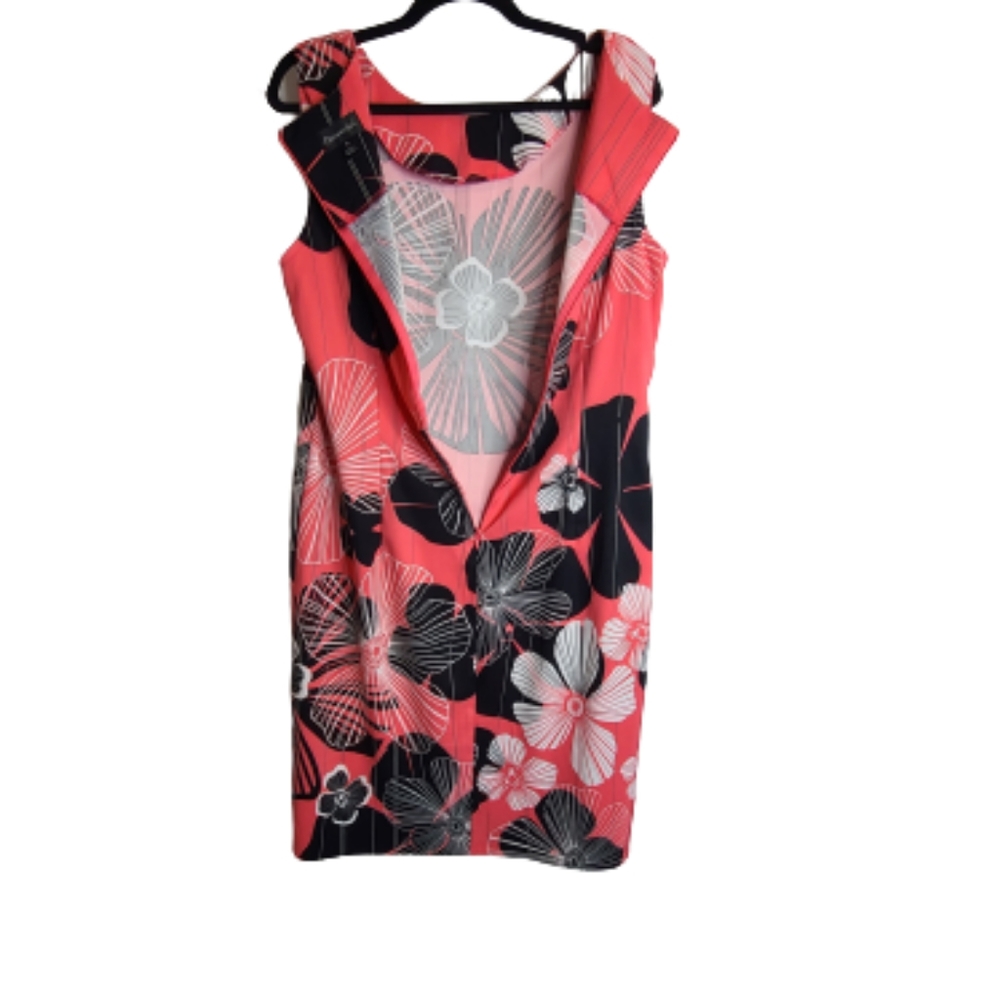 Connected Retro Style Foral Sheath Dress Size 16 - Picture 4 of 8